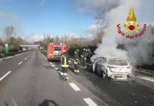 Serino, rapina a mano armata a due portavalori. Spari e fiamme sul raccordo. Bottino: 2 milioni