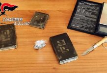 Arrestato a San Sossio Baronia per spaccio. Sequestrati 2 etti di hashish