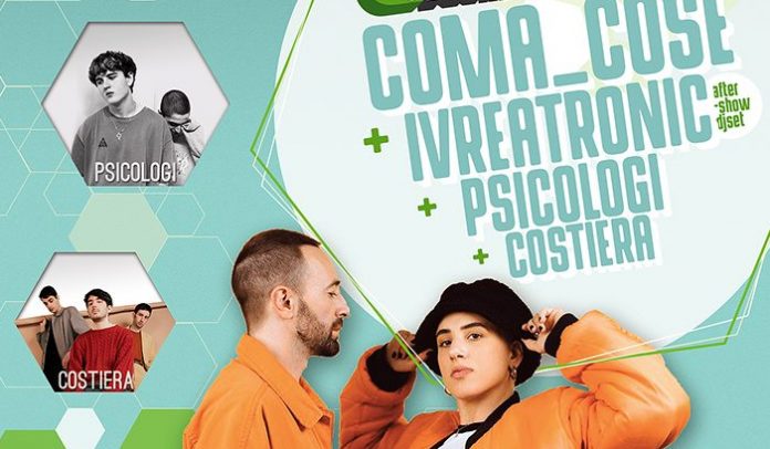 Coma Cose a Palma Campania i 7 settembre nell'ambito di Eco Suoni 2019. Sarà l'unica tappa campana. Con loro Costiera, Ivreatronic e gli Psicologi