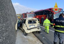 Pietradefusi, scontro fra un’auto e un pullman, ferite 3 donne