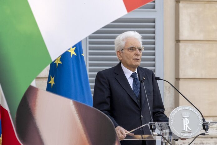Il Presidente della Repubblica Sergio Mattarella durante il