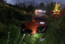 Auto ribaltata nella scarpata a Pietrastornina, in 4 in ospedale