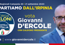 Giovanni D’Ercole inaugura il comitato elettorale davanti all’Alto Calore