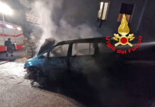 Auto incendiata ad Aiello del Sabato, accertamenti dei Carabinieri