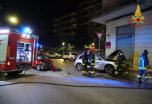 Scontro tra auto ad Avellino con due feriti: bloccata fuga di gas