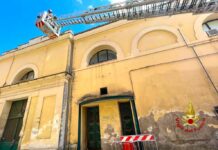 Dogana di Atripalda, rimossi intonaci pericolanti dai Vigili del Fuoco