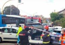 Collisione fra 3 auto a Monteforte, 6 feriti in ospedale
