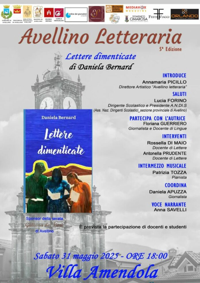 Daniela Bernard ad Avellino presenta 'Lettere dimenticate'